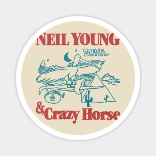 classic 70s vintage neil young & crazy horse fanmade Magnet